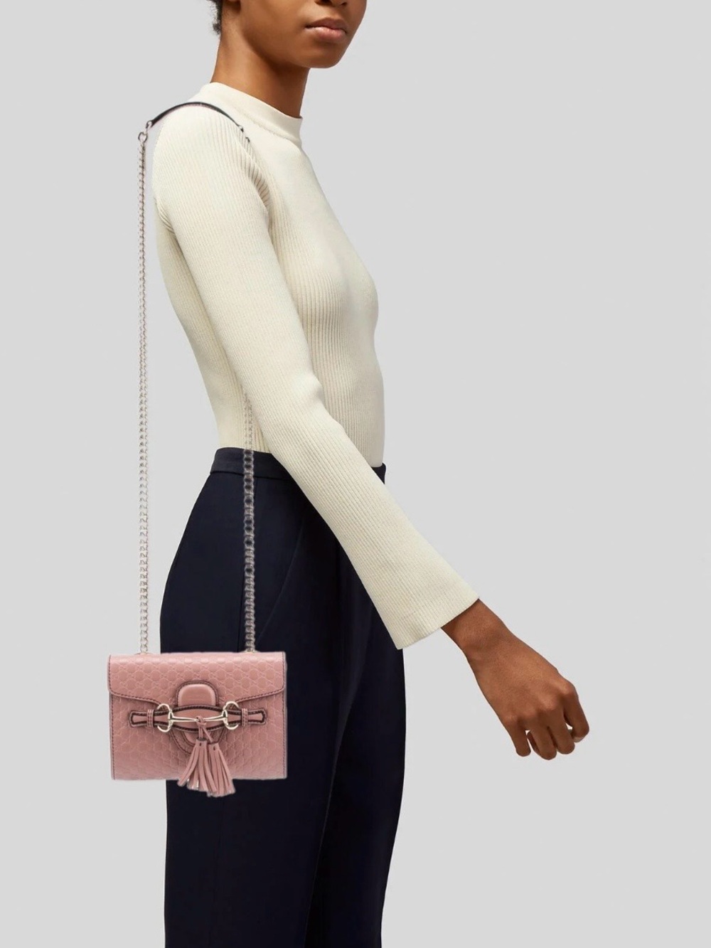 Gucci Mini Emily Microguccissima Leather Blush Pink Crossbody Bag